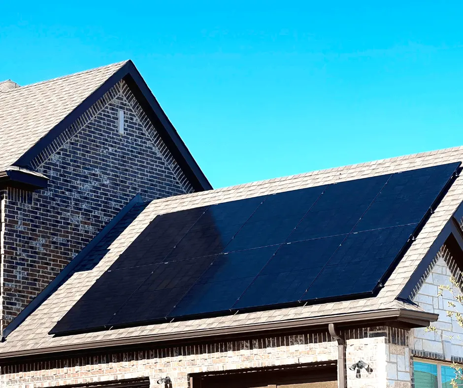 Solar panel installation on house roof